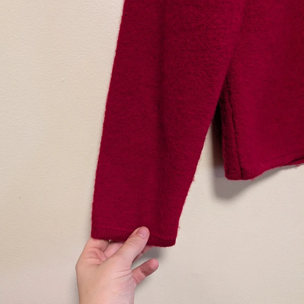 Karen Scott Petites Red 100% Wool Cardigan Sweater PM Australia Made